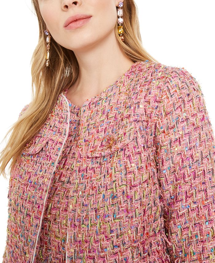 Betsey Johnson Tweed Coverup Jacket and Dress - Macy's
