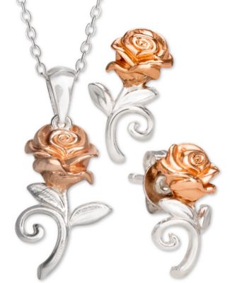 rose gold beauty and the beast necklace