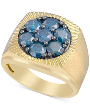 image of Men-s Blue Diamond Cluster Ring (2-3/4 ct. t.w.) in 10k Gold