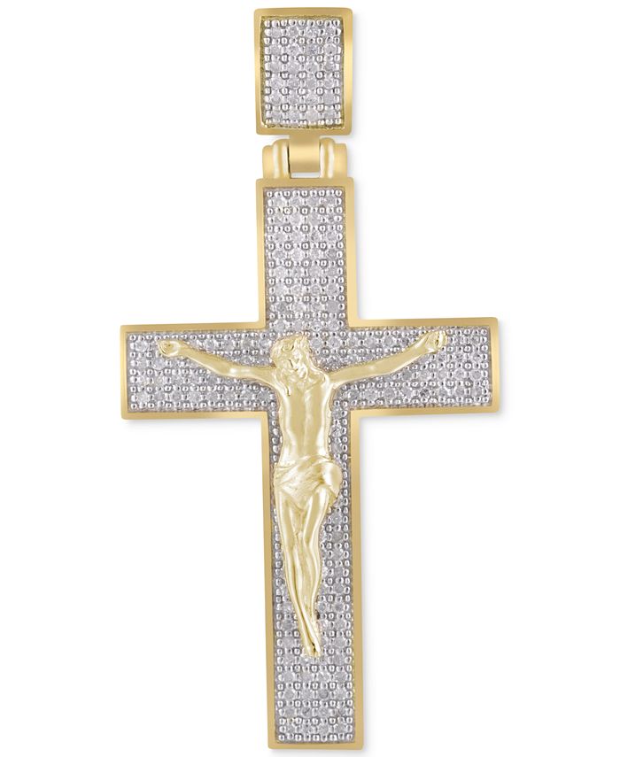 Macy's - Men's Diamond Crucifix Pendant (5/8 ct. t.w.) in 10k Gold