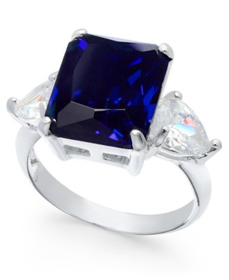 Charter Club - Fine Silver Plate Crystal Ring