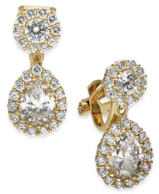 Eliot Danori - Cubic Zirconia Clip-On Teardrop Earrings
