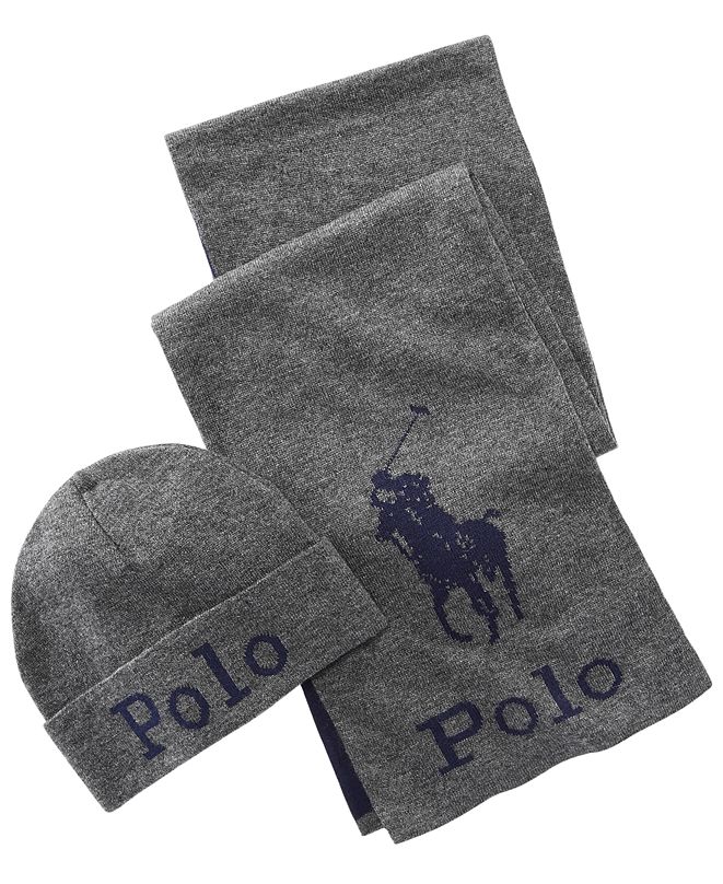 Polo Ralph Lauren Men's Jacquard Hat & Scarf Set & Reviews Hats