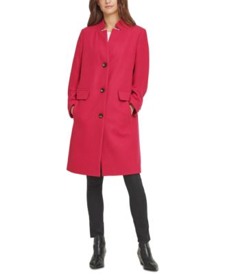 dkny stand collar coat