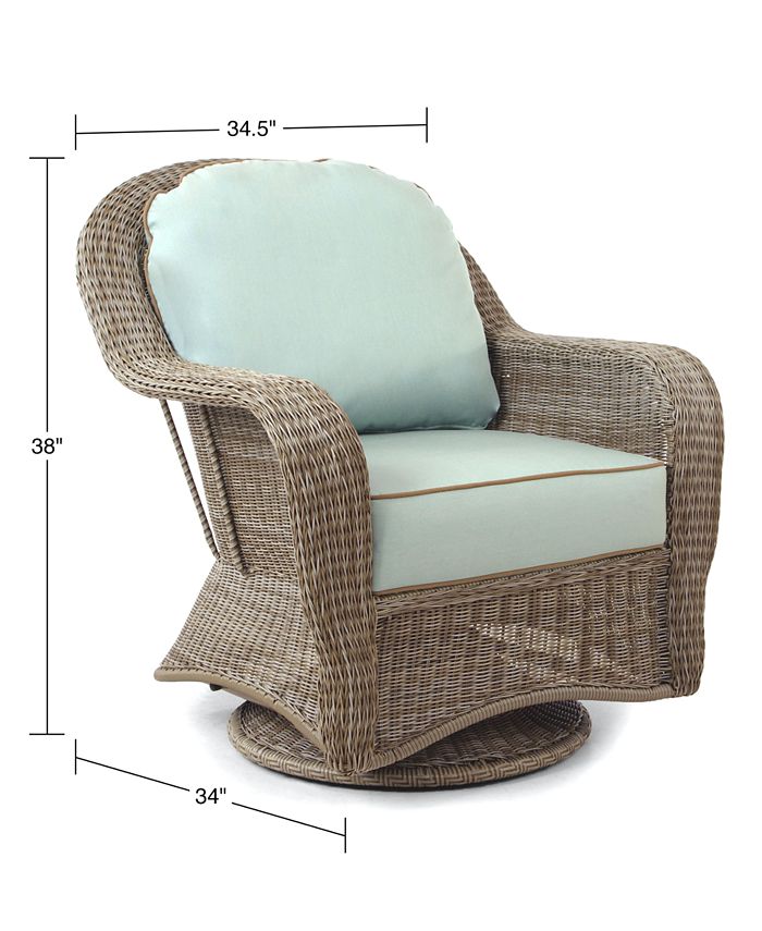Furniture Sandy Cove Wicker Outdoor Swivel Glider, with Sunbrella