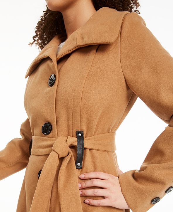 Madden Girl Juniors' Belted Drama Skirted Coat, Created for Macy's & Reviews Coats Women