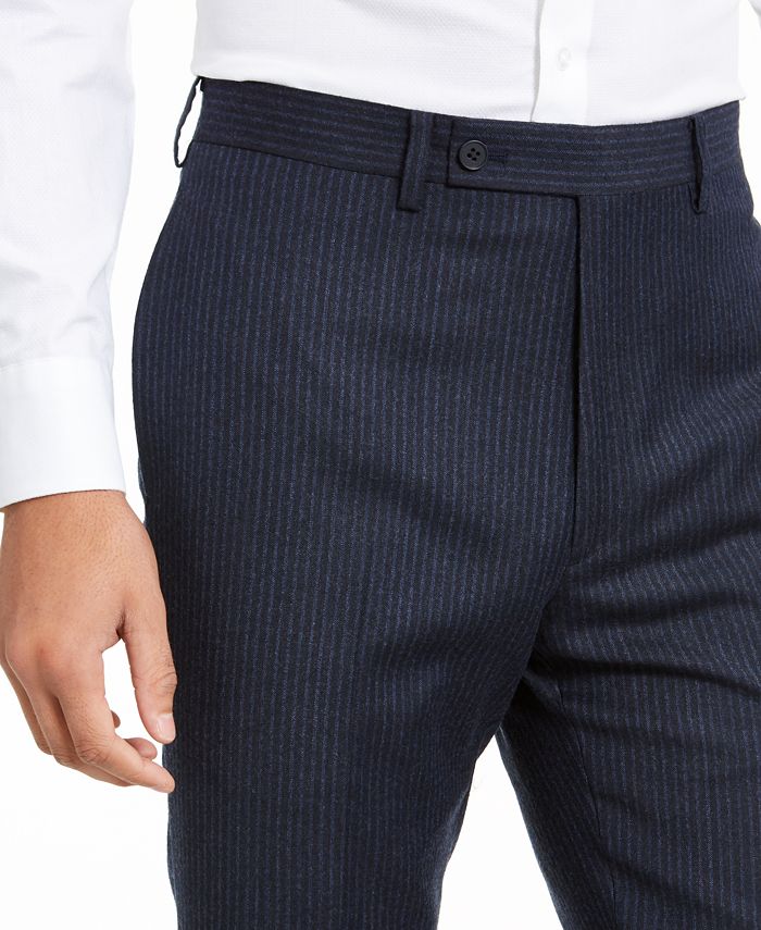 Calvin Klein Men's X-Fit Slim-Fit Stripe Flannel Suit Pants - Macy's