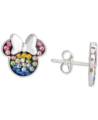 Children's 2-Pc. Set Crystal Multicolor Minnie Mouse Pendant Necklace and Stud Earrings in Sterling Silver