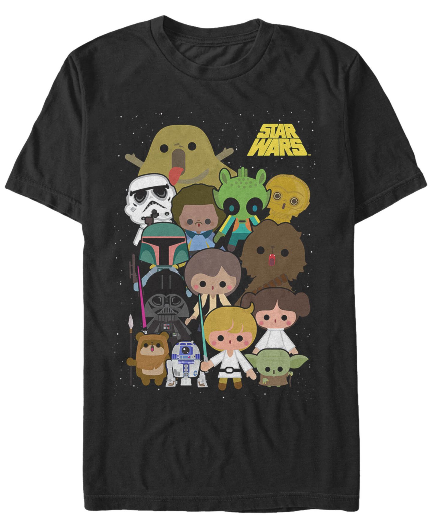 Мужская футболка Fifth Sun Star Wars Classic Cute Cartoon Cast Short Sleeve, цвет: Чёрный — фото 1
