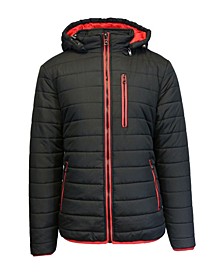 Spire By Galaxy Men's Puffer Bubble Jacket with Contrast Trim
