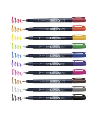 Tombow Fudenosuke Color Brush Pen Set, 10-Pack