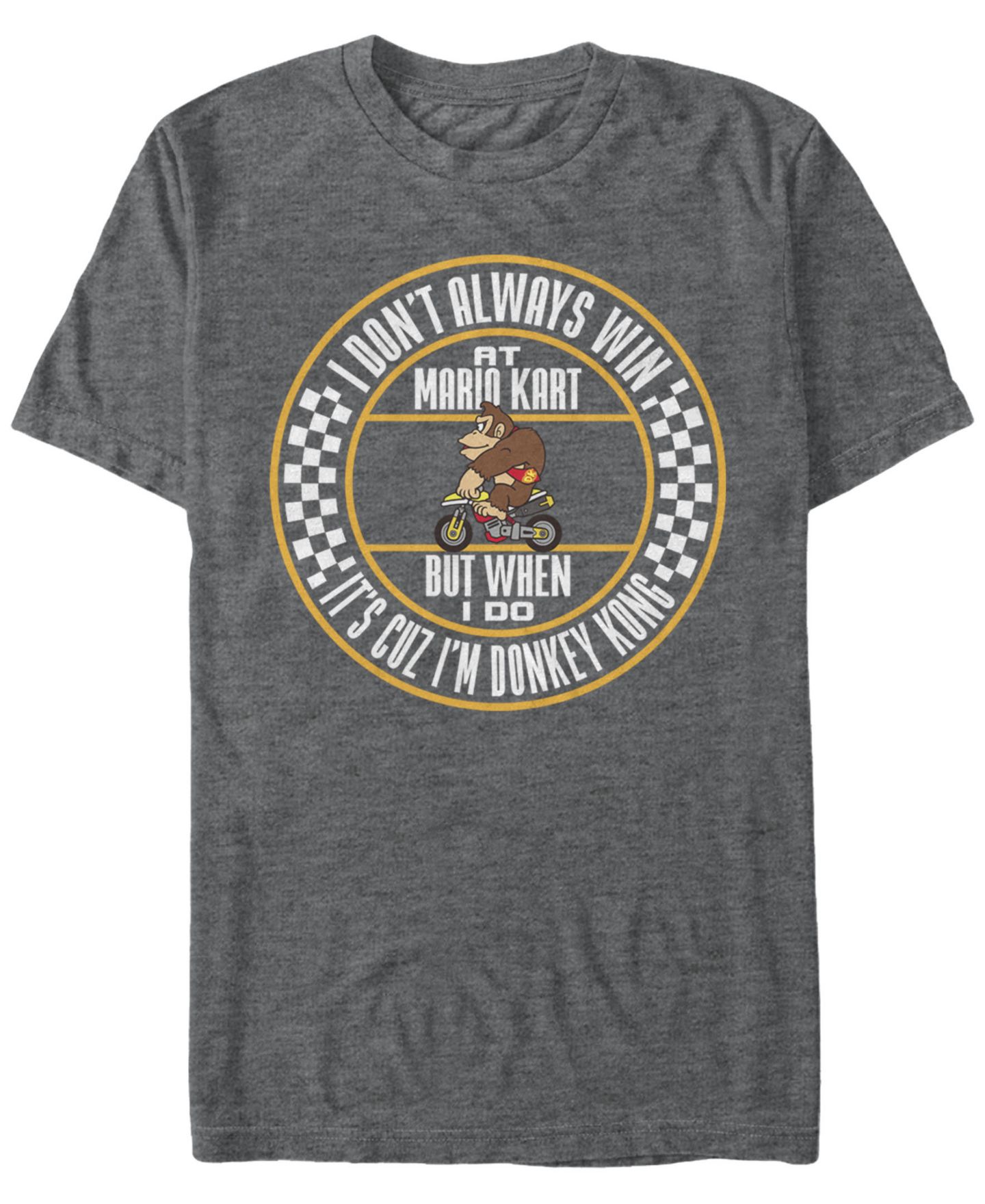 Мужская футболка Fifth Sun Nintendo Mario Kart It's Cuz I'M Donkey Kong Short Sleeve, цвет: Угольный — фото 1