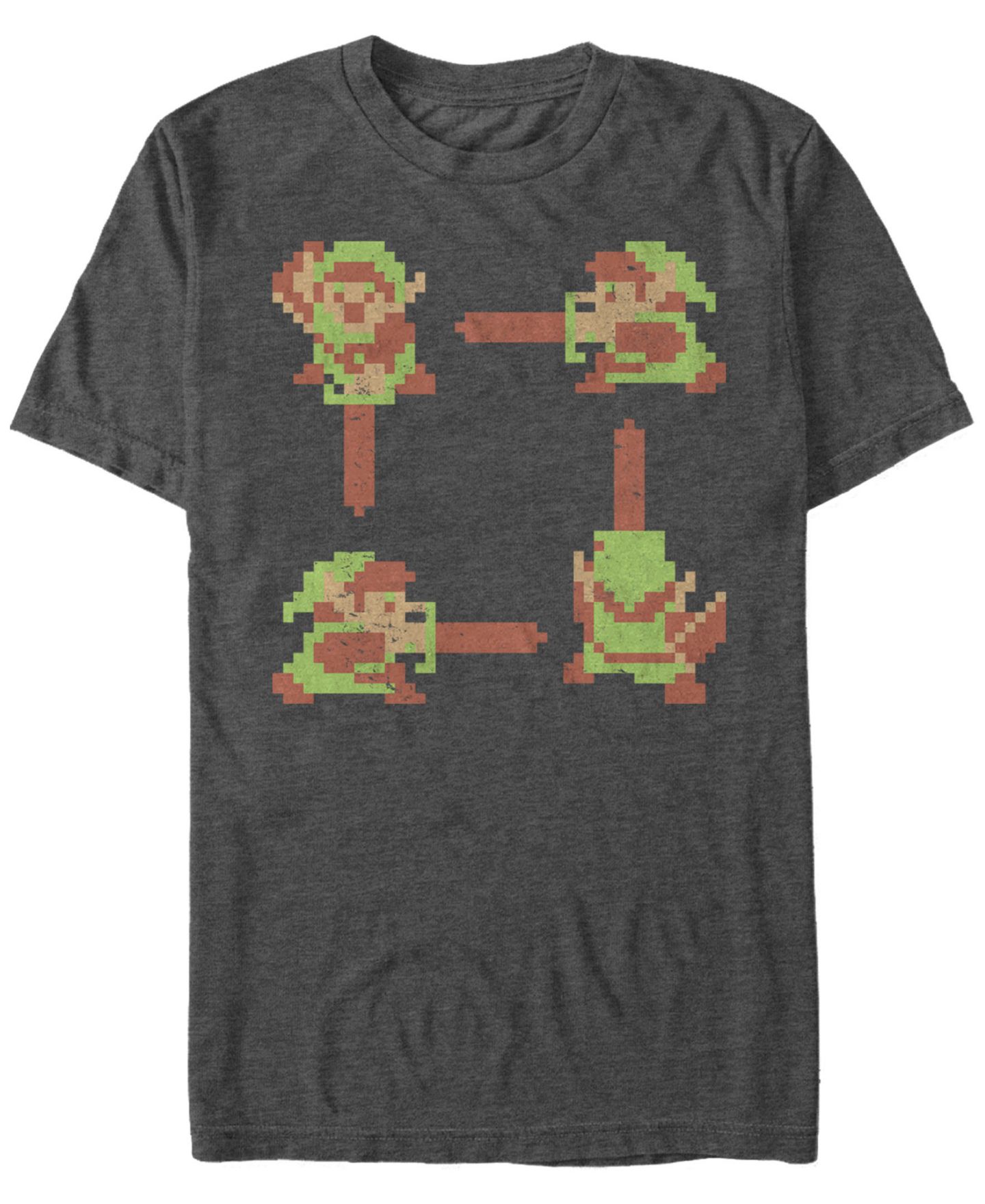 Мужская футболка Fifth Sun Nintendo Legend of Zelda 8-Bit Link Short Sleeve, цвет: Угольный — фото 1