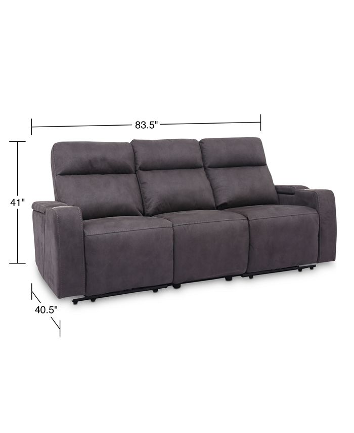 Furniture CLOSEOUT! Oaklyn 84" Fabric Sofa with 2 Power Recliners