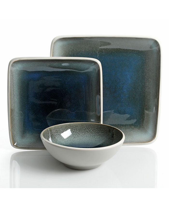 Gibson Laurie Gates Gibson Elite Namastay Blue 12Pc. Dinnerware Set