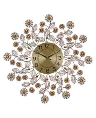 Three Star Flowers Wall Clock - Macy's