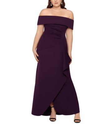 XSCAPE Plus Size Off-The-Shoulder Gown & Reviews - Dresses - Plus Sizes ...
