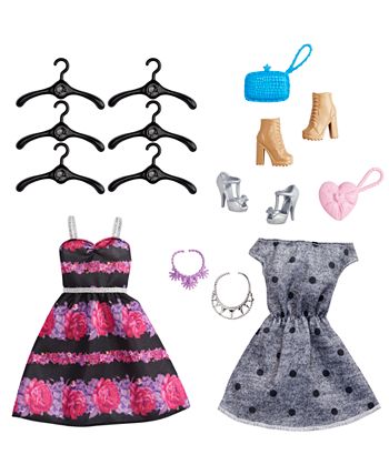 New - Barbie Doll and Fashion Set, Clothes with Closet Accessories