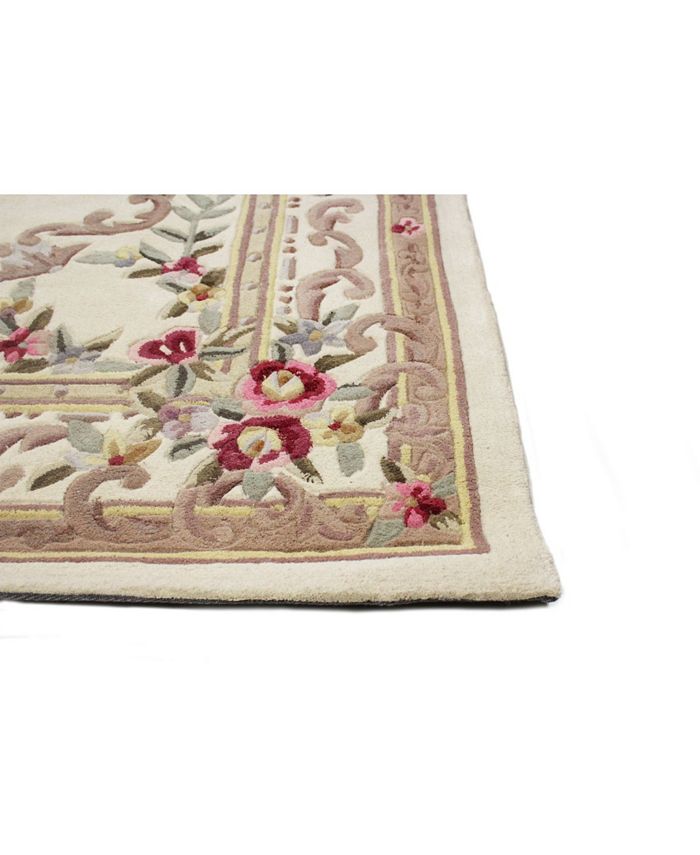 KM Home CLOSEOUT! Palace Garden Aubusson Cream 3'6" x 5'6" Area Rug