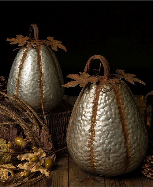 Glitzhome Galvanized Metal Pumpkin Decor Reviews Macy S