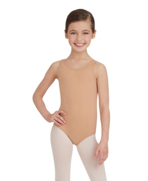 Shop Capezio Little And Big Girls Tank Leotard In Nude Or Na