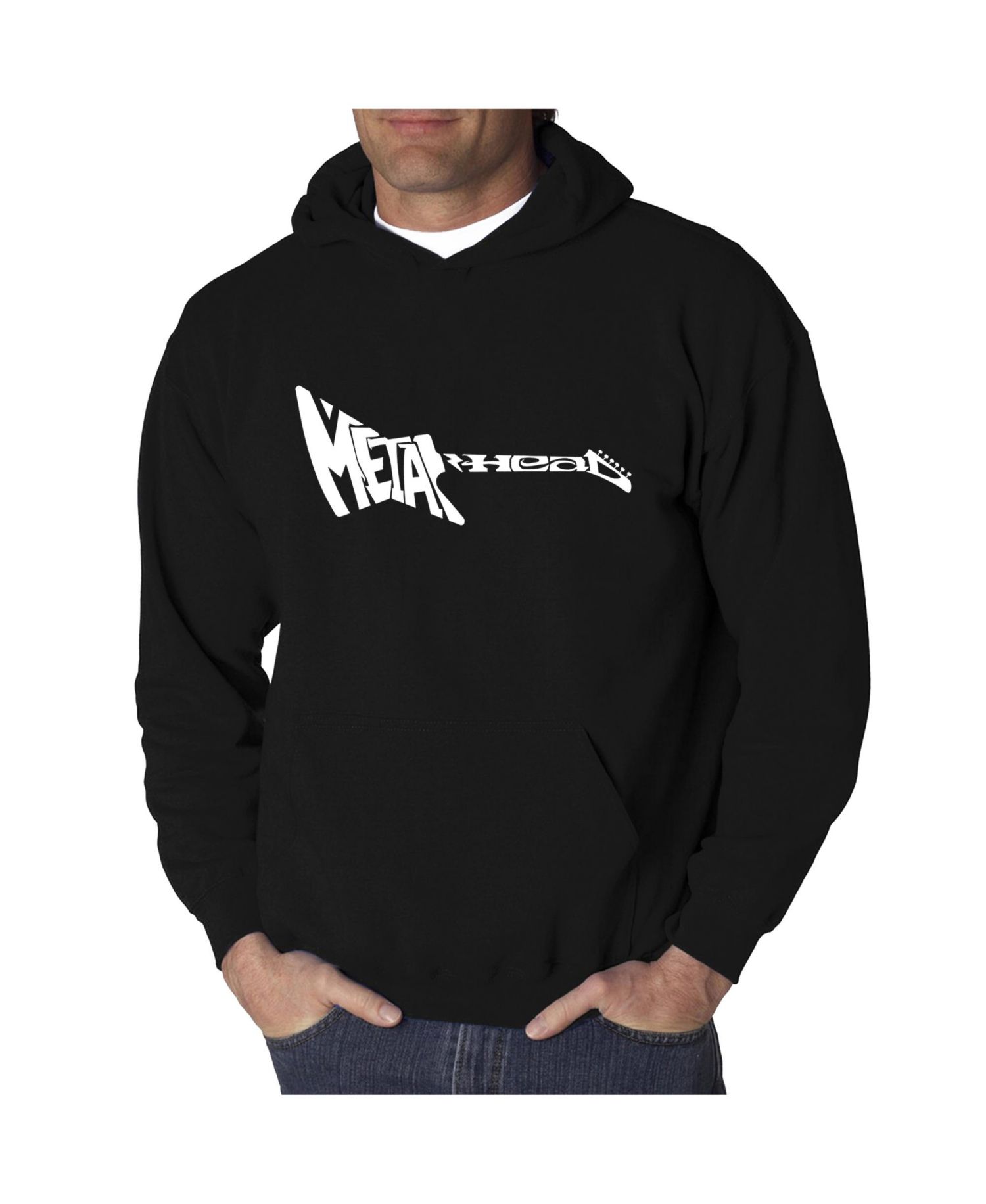 Men's Word Art Hoodie - Metal Head Guitar