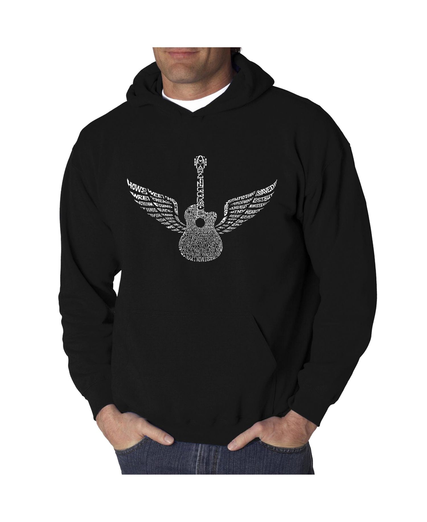 Men's Word Art Hooded Sweatshirt - Amazing Grace