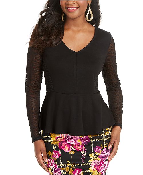 Thalia Sodi Leopard Print Lace Top Created For Macy S Reviews