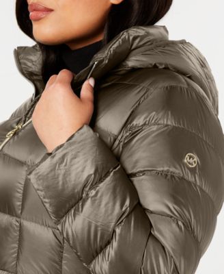 michael kors plus size packable down jacket