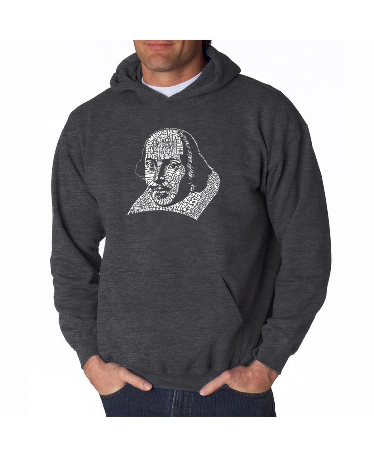 La Pop Art Men's Word Art Hooded Sweatshirt - Shakespeare