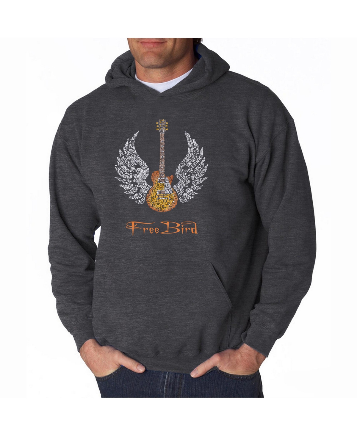 La Pop Art Men's Word Art Hoodie - Lyrics To Freebird