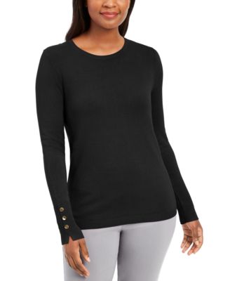 JM Collection - Button-Sleeve Sweater