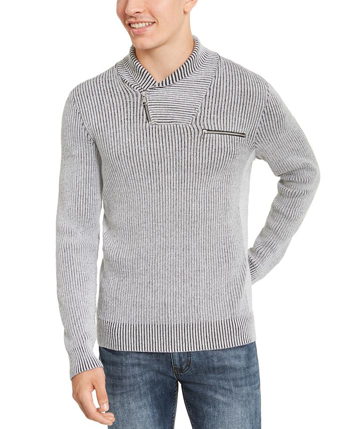 INC International Concepts INC Men's Echo Shawl Collar Zip Sweater