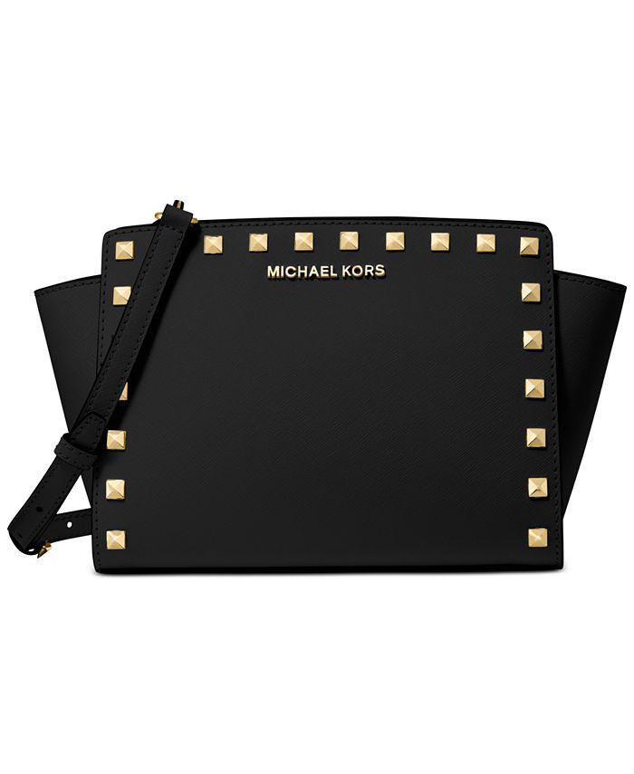 Michael Kors Selma Leather Stud Crossbody - Macy's