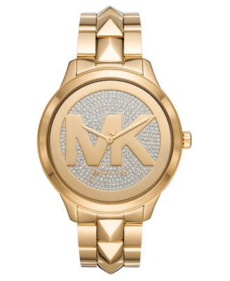 Michael Kors - Women's Runway Mercer Gold-Tone Stainless Steel Bracelet Watch 44mm