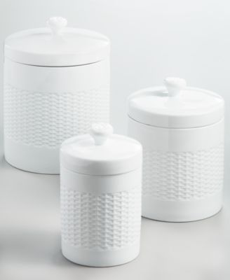 Martha Stewart Collection - Set of 3 Basketweave Canisters