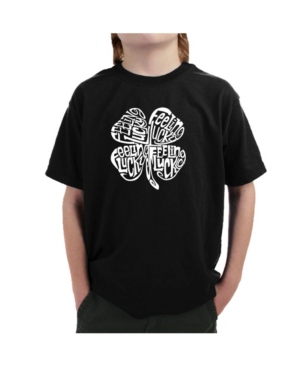 La Pop Art Boy's Word Art T-Shirt - Feeling Lucky