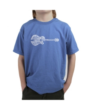La Pop Art Boy's Word Art T-Shirt - Country Guitar