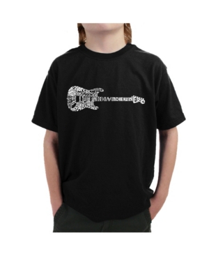 image of La Pop Art Boy-s Word Art T-Shirt - Rock Guitar