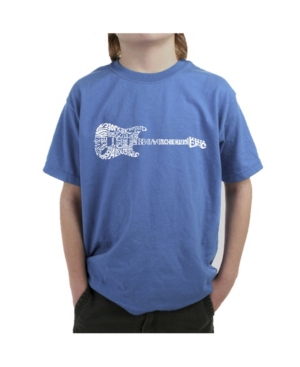 La Pop Art Boy's Word Art T-Shirt - Rock Guitar