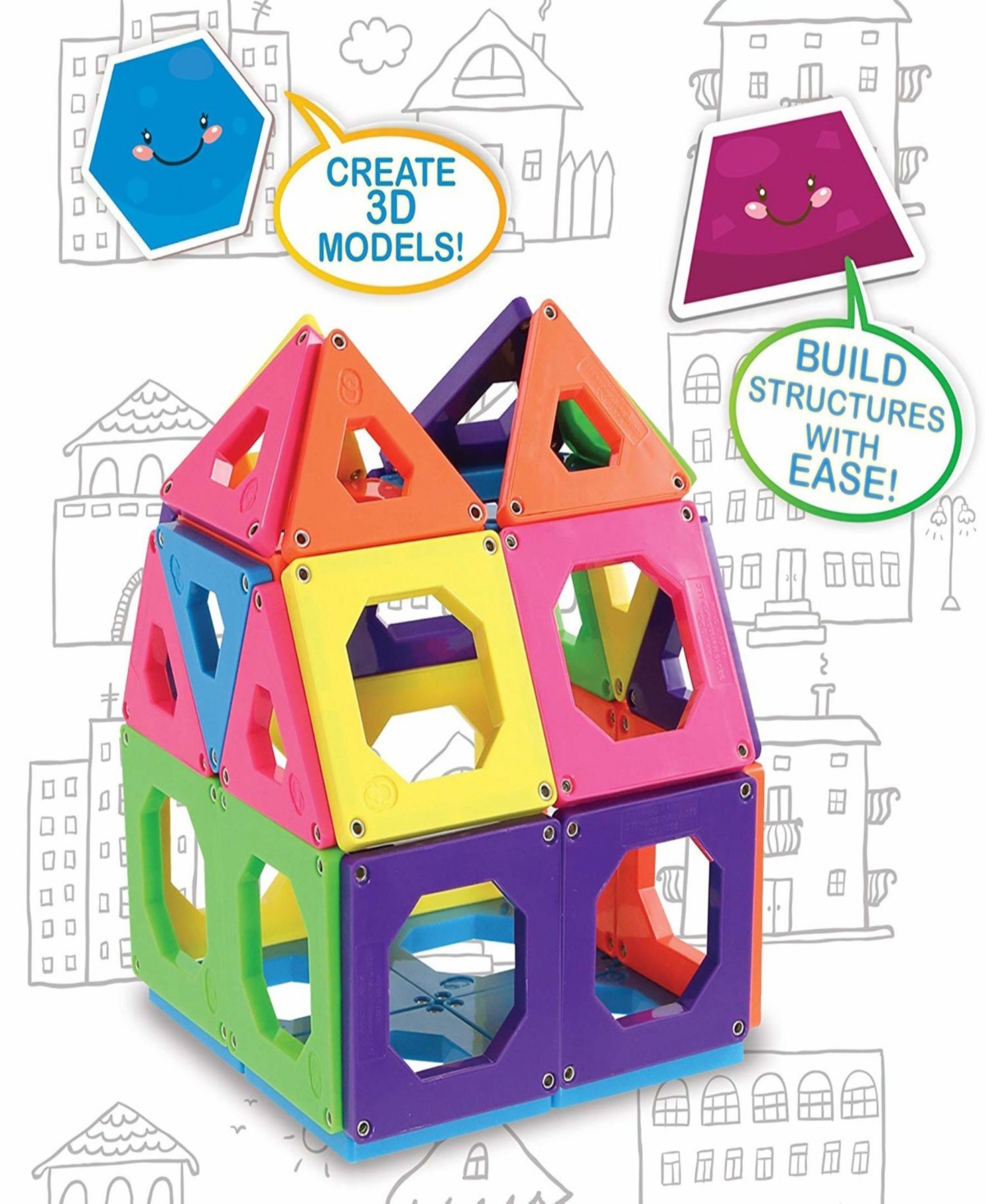 Discovery 24-piece Magnetic Tile Building Blocks Set
