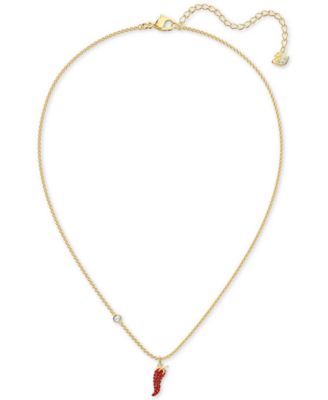 Swarovski Gold-Tone Pavé Pepper Pendant Necklace, 14-7/8" + 1/2" extender