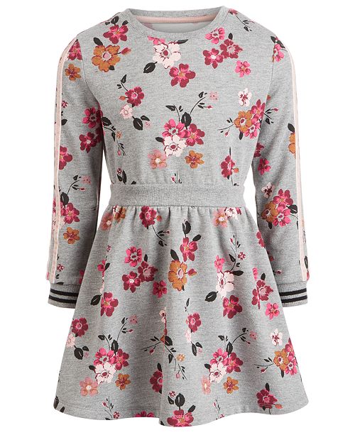 Epic Threads Little Girls Floral Print Sweatshirt Dress Created