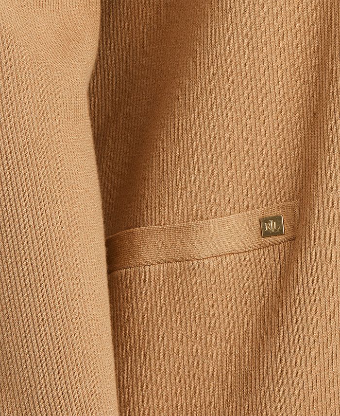 Ralph Lauren Women's Ribbed Long Cardigan Sweater Beige Size X-Large