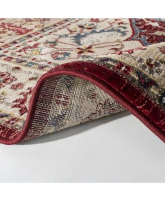 Chloe LRL1221B Beige and Red 8' X 10' Area Rug