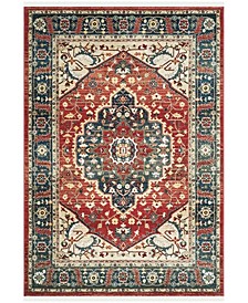 Chloe LRL1221A Red and Navy Area Rug
