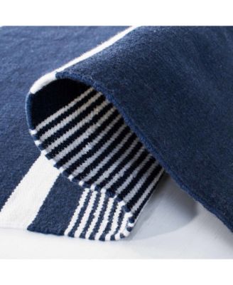 Hanover Stripe LRL2461A Navy 8' X 10' Outdoor Area Rug