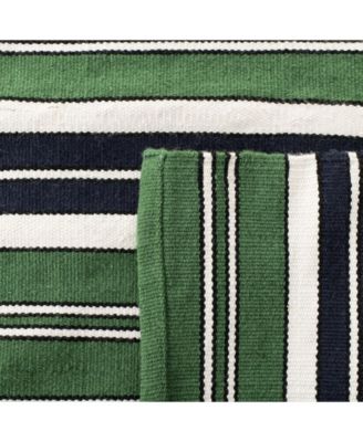 Leopold Stripe LRL2462K Green 5' X 8' Outdoor Area Rug