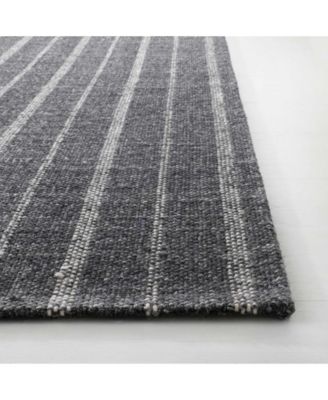 Lauren Ralph Lauren Miles Stripe LRL6400A Charcoal 9' X 12' Area Rug