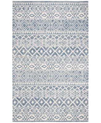 Theresa LRL6650A Ivory and Blue 2'3" X 8' Runner Area Rug